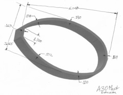 Dimensions of the A30 mast extrusion
